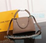 Young Girl Top Clone L---V Light Tan Genuine Leather Soft Shoulder Bag 